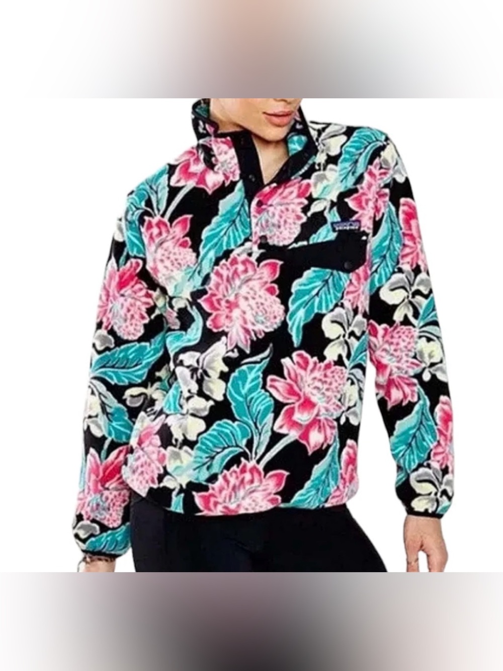 Patagonia Lightweight Synchilla Snap-T Pullover Style #25455 Hawaii Floral